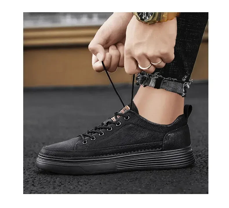 Classic Men's Sneakers Platform Slip-On Casual Leather Sneakers New Comfort Flat Spring Loafers Shoes
