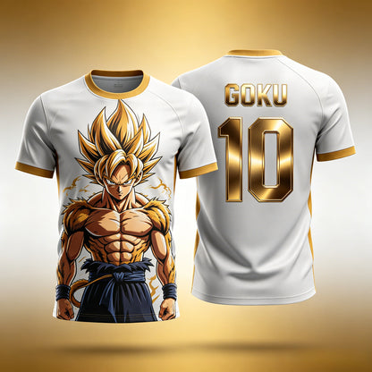 2026 Summer Nice Fabric Dragon Ball NO.10 Goku Licensed 3D Printed T-Shirt Breathable Quick Dry Adults S-6XL Children 90-160 Cm