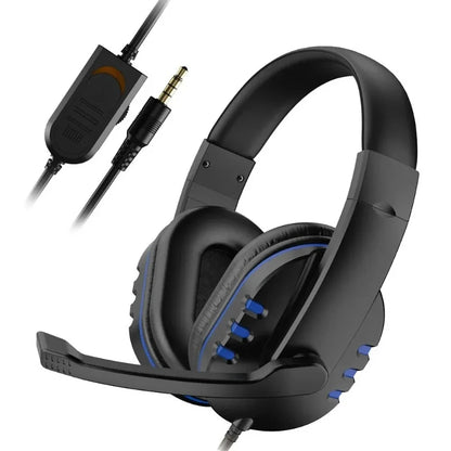 Casque gaming filaire avec éclairage, microphone réglable, son surround stéréo, coussinets auriculaires doux, pour PC, ordinateur portable et téléphone
