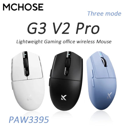 MCHOSE G3 V2 Pro/Ultra Lightweight E-sports Mouse Three mode Gaming office wireless Bluetooth PAW3395 Fully self-developed