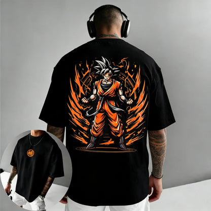 Dragon Ball Anime Goku Printed Cotton T-shirt 2026 Harajuku Men and Women Summer New Large Loose Casual Short Sleeve Top