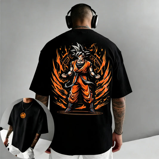 Dragon Ball Anime Goku Printed Cotton T-shirt 2026 Harajuku Men and Women Summer New Large Loose Casual Short Sleeve Top