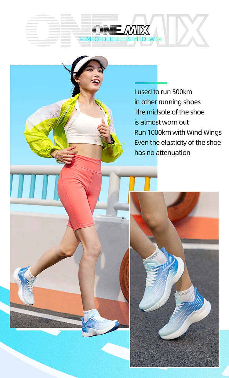 Onemix Wind Wings Pantofi de alergare respirabili pentru bărbați, maraton, sport și casual; pantofi sport pentru femei; ușori; pentru bărbați; pentru activități în aer liber; coardă de sărit