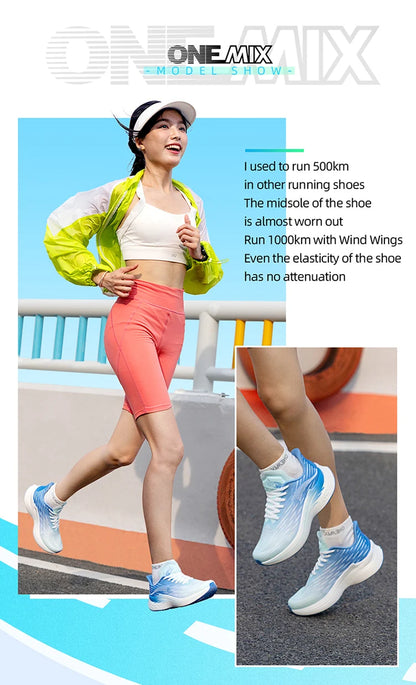 Onemix Wind Wings Pantofi de alergare respirabili pentru bărbați, maraton, sport și casual; pantofi sport pentru femei; ușori; pentru bărbați; pentru activități în aer liber; coardă de sărit