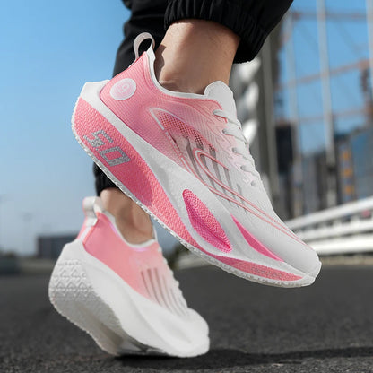 Men's Sports Shoes Cushioning Non-Slip Flat Wear Resistant Sneakers Mesh Breathable Platform Soft Running Shoes for Man