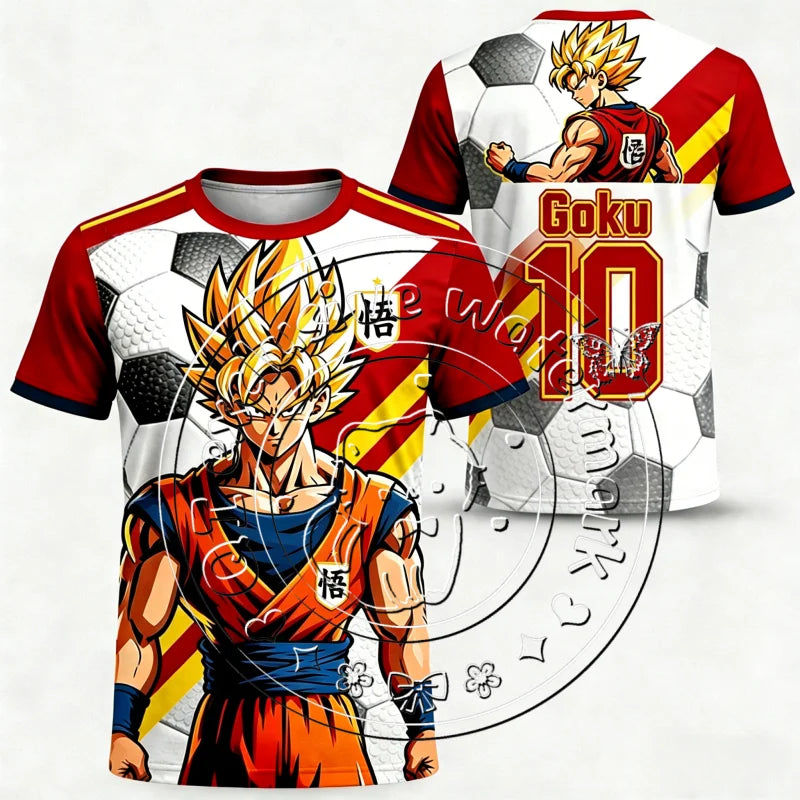 Dragon Ball Retro Super Goku 10 3D Print Quick Dry Breathable Unisex Football Basketball Anime Casual Sports Short Sleeve Tee