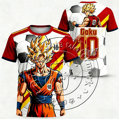 Dragon Ball Retro Super Goku 10 3D Print Quick Dry Breathable Unisex Football Basketball Anime Casual Sports Short Sleeve Tee