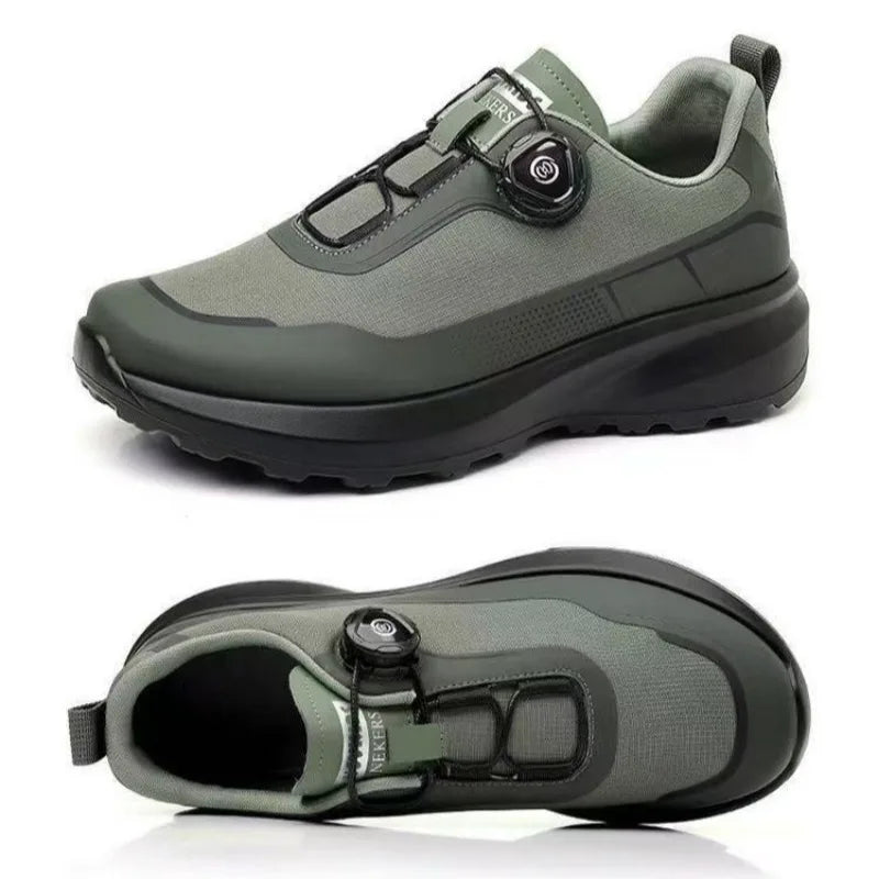 Original New Men Rotating-Button Driving Sneakers Platform Casual Walking Shoes Outdoor Wear-Resistant Running Sports Shoes Plus Size