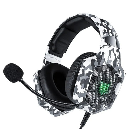 ONIKUMA casque de jeu stéréo filaire avec micro lumières LED pour casque de joueur casque de jeu pour Esports