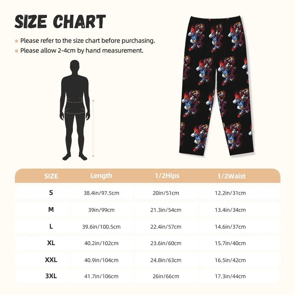Custom Printed Womens Soniced Pajama Pants Hedgehog Game Sleepwear Sleep Lounge Bottoms with Pockets