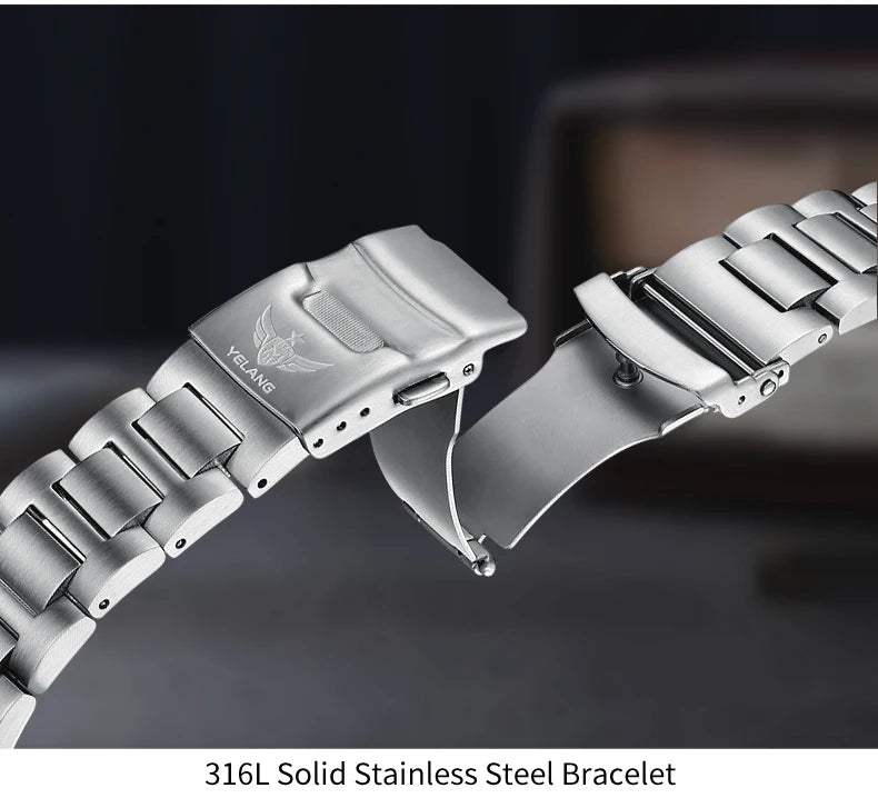 Yelang Watches V1035 44mm Men Diving Watch Human Kinetic Energy Watch 100m Waterproof Watches luminous Japan PX83 Sapphire