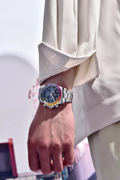 Pánske hodinky PAGANI DESIGN – Model s farebnými ciferníkmi, luxusné náramkové hodinky s kremeňovým strojčekom, chronograf vybavený strojčekom