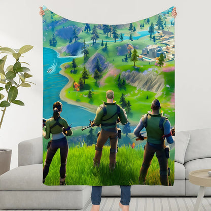 Manta Decorativa Super Aconchegante em Peluche para Sala de Estar, F-FORTNITES-ES, Sala de Jogo, Sofá, Presentes de Aniversário Infantis
