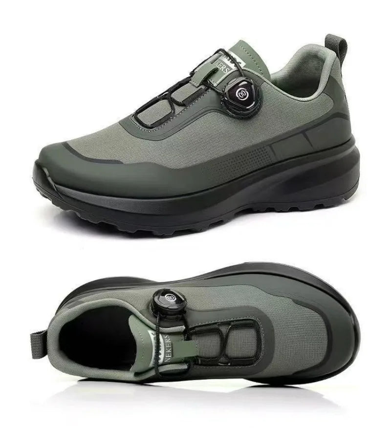 Original New Men Rotating-Button Driving Sneakers Platform Casual Walking Shoes Outdoor Wear-Resistant Running Sports Shoes Plus Size