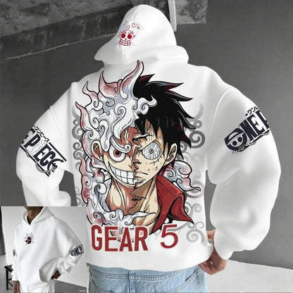 Anime Hoodie Men Women One Piece Luffy Gear 5 Nika Streetwear Casual Pullover Sweatshirt Autumn Winter Cosplay Long Sleeve Tops