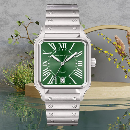 2025 New High Quality Specht&Sohne Watch 34MM Men's Automatic Mechanical Watches Green Color Sapphire Stainless Steel Reloj Hombre