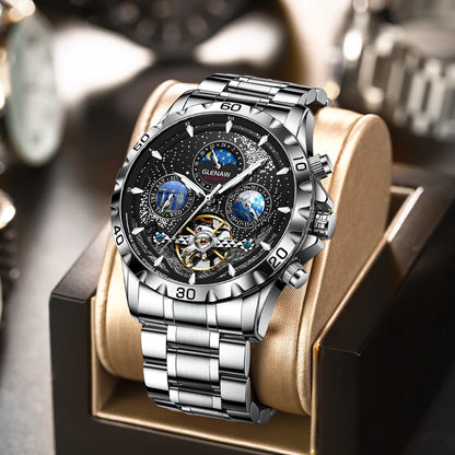 GLENAW Design Men's Watches Top Brand Luxury Fashion Business Automatic Watch Men's Waterproof Mechanical Watch