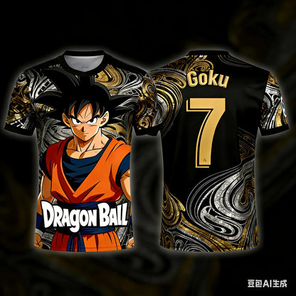 2026 Summer Dragon Ball Retro Fitness T-shirt Men's Oversized 3D Printed Short-sleeved Family Unisex Children's Sports Shirt Y2k