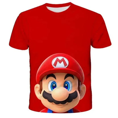 2026 New Anime Super Mario T Shirt Summer Fashion Casual T-shirt Boy Girl Unisex Children's Clothing Tshirt ventilate Tops