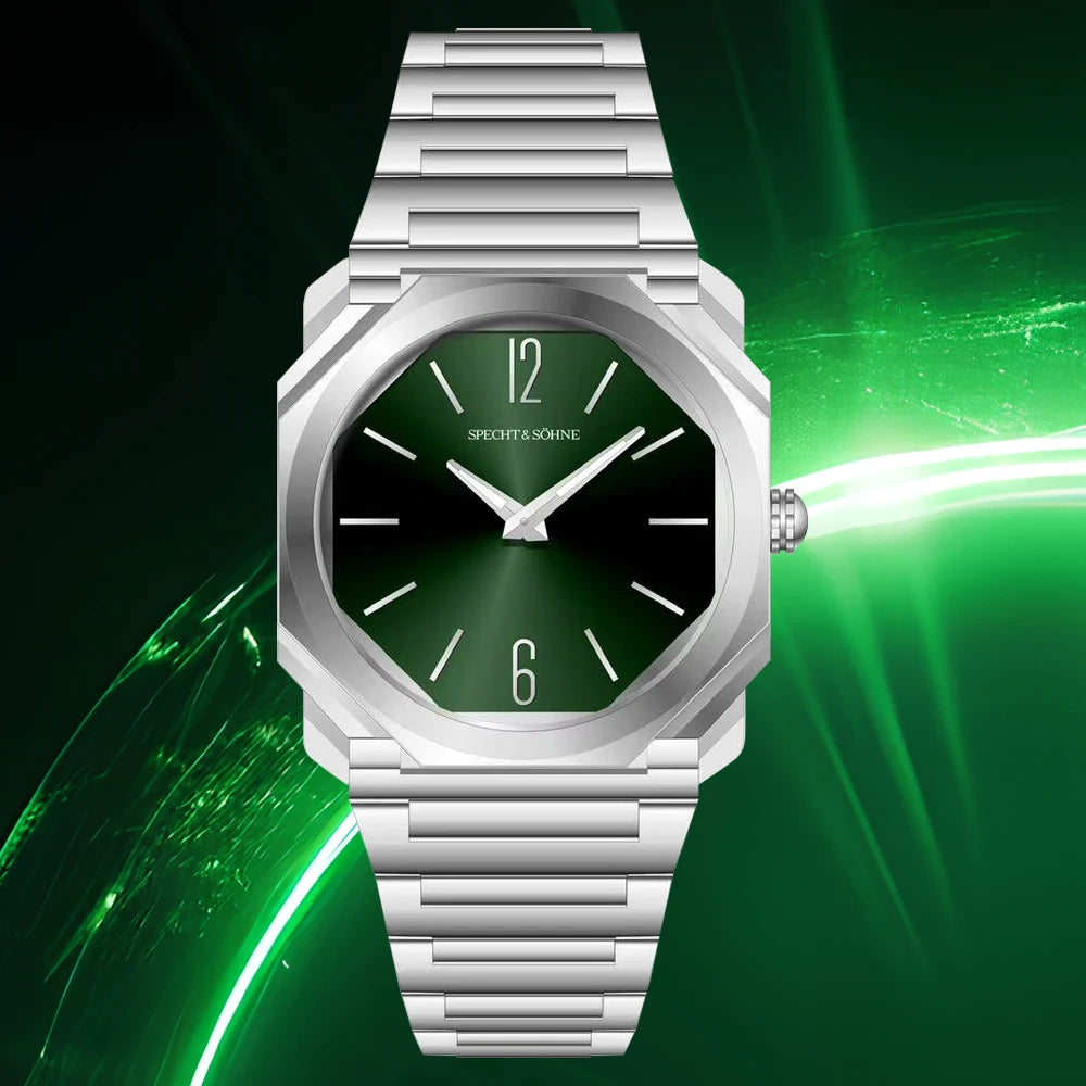 2026 Neue Mode 38MM Specht & Söhne ultraflache Quarzuhr für Herren, 316L-Edelstahluhr, Saphirglas, 50M wasserdicht