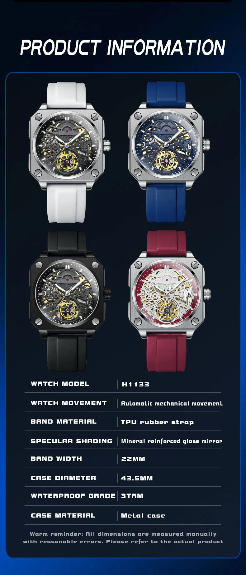 BINBOND mechanical wristwatches for men luxury luminous waterproof automatic accurate tourbillon men's watch skeleton reloj