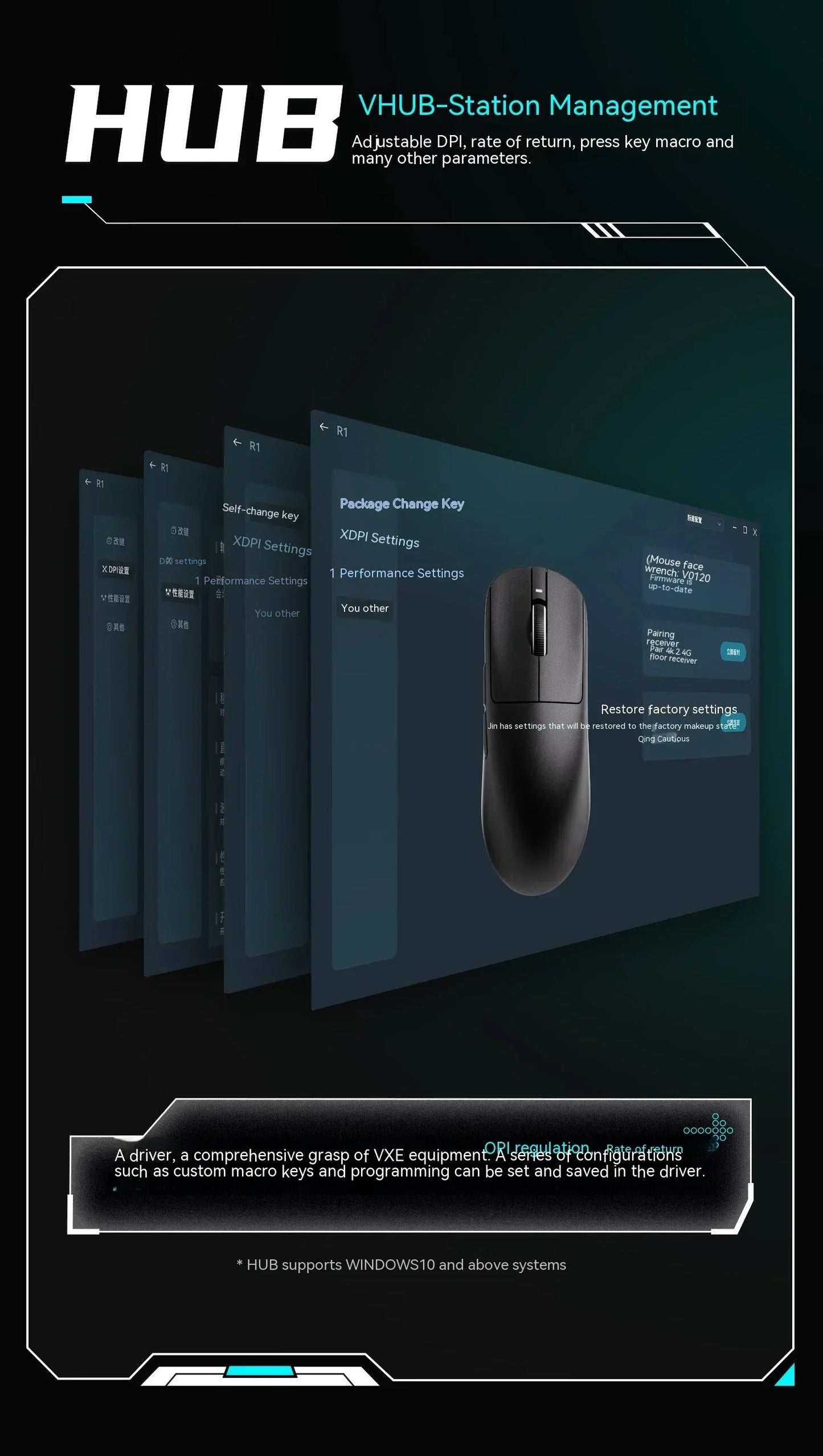 Rato Sem Fios VXE Dragonfly R1 Pro com Sensor Paw3395, Nordic 52840, 2khz, Smart Speed X, Baixa Latência, para Escritório, Gamer e PC Gaming