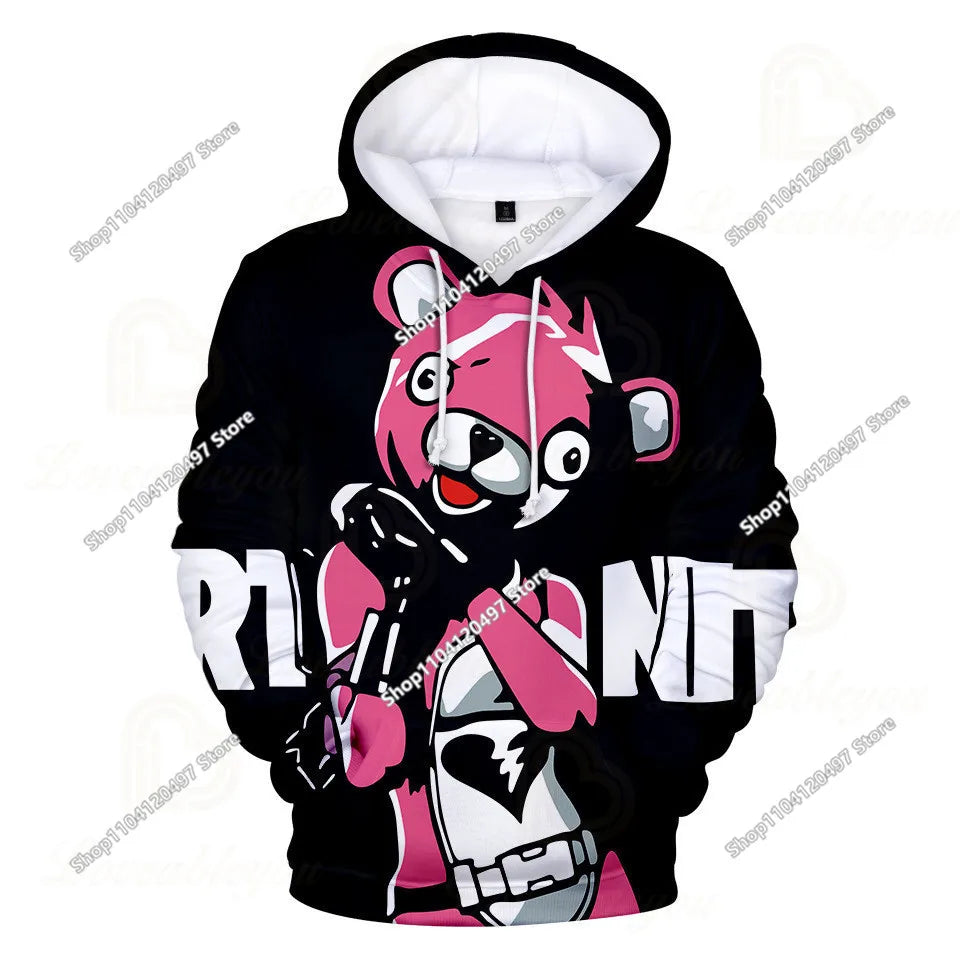 Fortnite-Cosplay-Sweatshirt, 3D-bedruckter Unisex-Gaming-Hoodie, lässige Anime-Kawaii-Jacke, Kinderkleidung, Geschenke