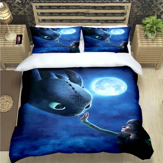 How to Train Your Dragon Duvet Cover Pillowcase Bedding Set Adult Boy Girl Bedroom Decoration Children Single Double Large Size