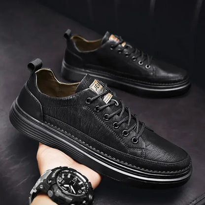 Classic Men's Sneakers Platform Slip-On Casual Leather Sneakers New Comfort Flat Spring Loafers Shoes