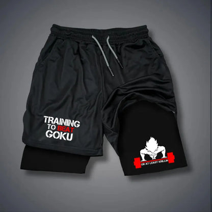 New Dragon Ball GOKU Majin Buu Anime Peripheral Printed Double-layer Shorts Summer Men's and Women's Fashion Sports Shorts