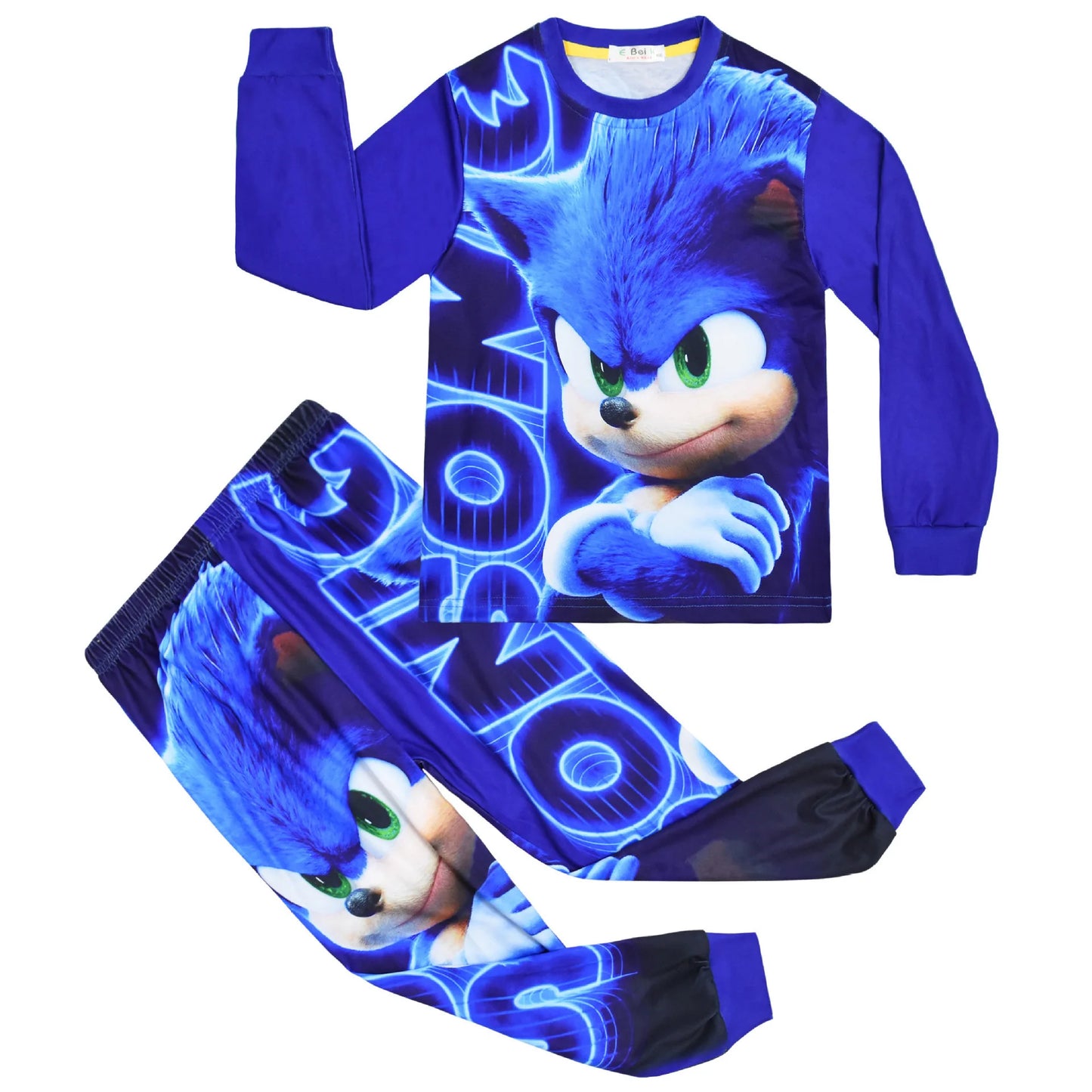 Sonic New Spring Autumn Children's Pajamas Boys and Girls Cartoon Long Sleeve Clothes Toddler Cotton Pajama Set Hedgehog Gift