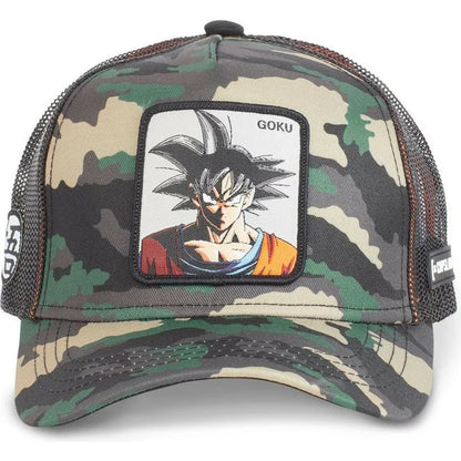 „Dragon Ball“ Son Goku kepurė, vasarinė kelioninė kepurė su snapeliu, vyriška siuvinėta hip-hop stiliaus kepurė su saulės skydeliu, reguliuojama „trucker“ stiliaus tinklinė kepurė