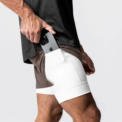 Dragon Ball Men's Double Shorts Vegeta Japanese Anime Summer Fake Two-piece Sports Shorts 2-in-1 Harajuku Y2K Fitness Pants