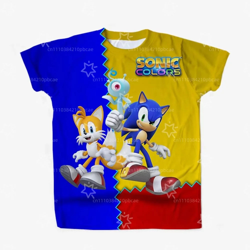 Men T Shirt Women Tee Boys Girls Top Adults Children Parent Child quick dry kid Tshirts Sonic Cartoon Casual Sports Print Tee