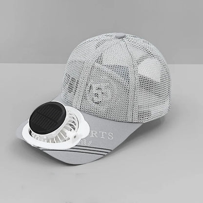 Solar Powered Charge Fan Baseball Cap Adults Summer Outdoor Camping Fishing Sun Shading  Duck Tongue Mesh Cap Father's Day Gifts