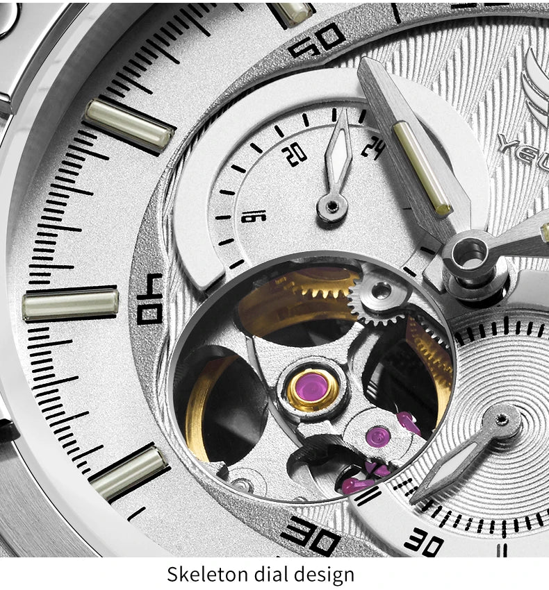 Yelang V1024 Men's Brand Watches 44mm Japan Miyota 82S7 Automatic Mechanical Movement Luminous Men's 100m Waterproof Business Watch