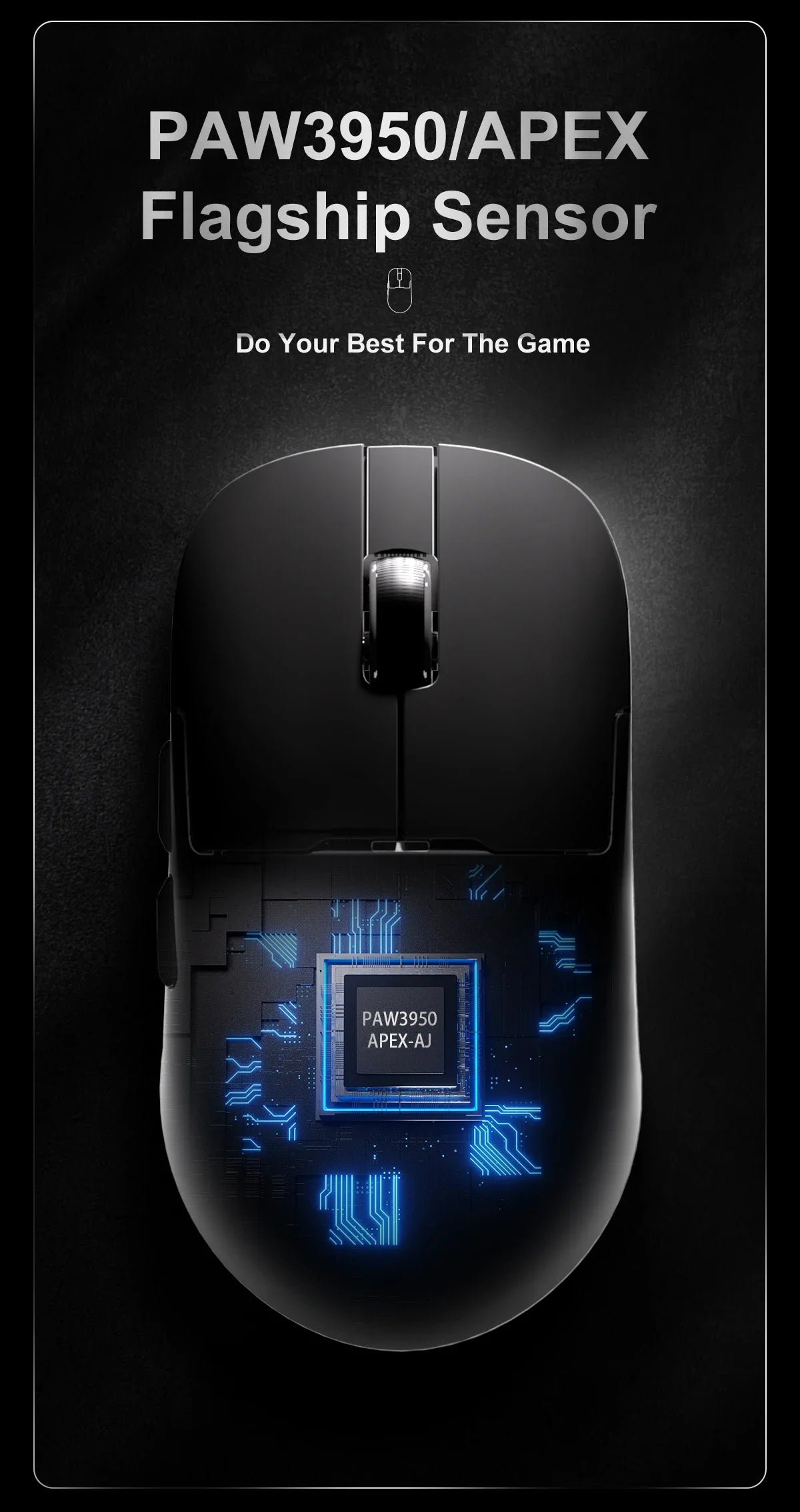 Ajazz AJ159 PRO/APEX Gaming Mouse 8000Hz Rebound Rate Paw3950 Color Screen Magnetic Stand AJ159P Office & Gaming