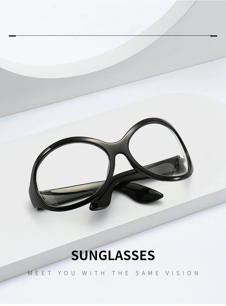 2026 Oversized Oval Sunglasses Goggle Women Men Luxury Brand Designer Sun Glasses Female Big Frame Y2K Eyeglasses De Sol Oculo