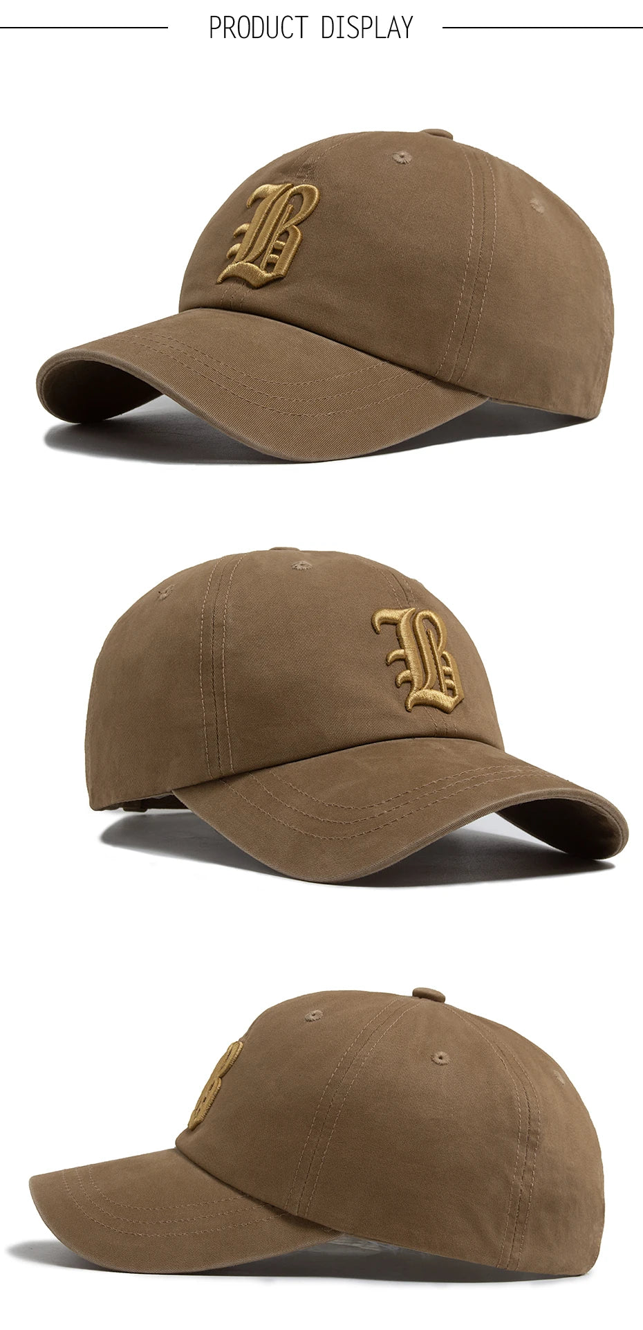 Mode d'été : casquette de baseball pour homme, brodée d'une lettre, casquette « trucker » en coton, casquette décontractée d'extérieur à visière souple, casquettes de baseball pour femme