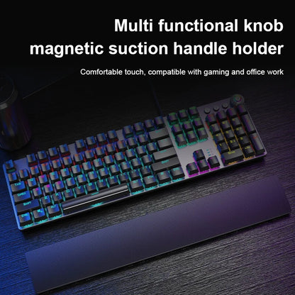 AULA F2088 mechanische kabelgebundene Gaming-Tastatur mit Multifunktions-Drehregler, 104 Tasten, magischer Hintergrundbeleuchtung und Makroprogrammierung für Computer