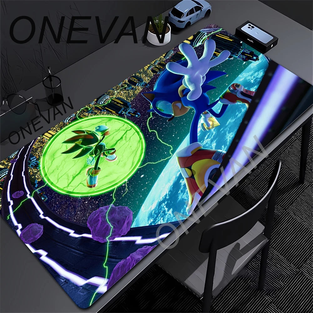 Cute Sonics The Hedgehogs Mousepad HD Printing Computer Gamers Locking Edge Non-slip Mouse Pad XXL90x40cm Keyboard PC Desk Pads