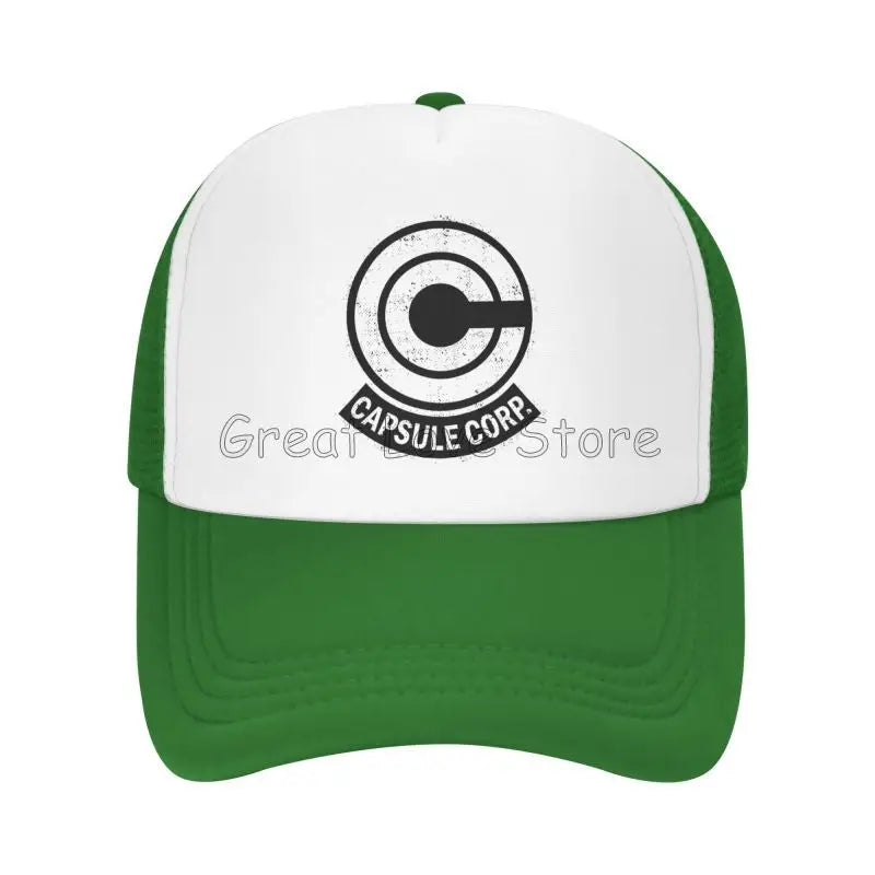 Capsule Corp Mesh Baseball Caps Unisex Hip-Hop Trucker Hat Anime DBZ Dad Hat Adjustable Racing Cap Summer Trucker Snapback Hats
