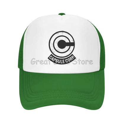 Capsule Corp Mesh Baseball Caps Unisex Hip-Hop Trucker Hat Anime DBZ Dad Hat Adjustable Racing Cap Summer Trucker Snapback Hats