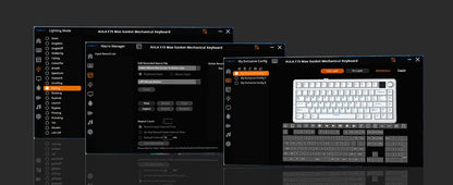 EPOMAKER X AULA F75 MAX kompakte mechanische Tastatur im 75-%-ANSI-Layout, kabelgebunden/Bluetooth/2.4GHz kabellos, mit TFT-Bildschirm und Drehregler