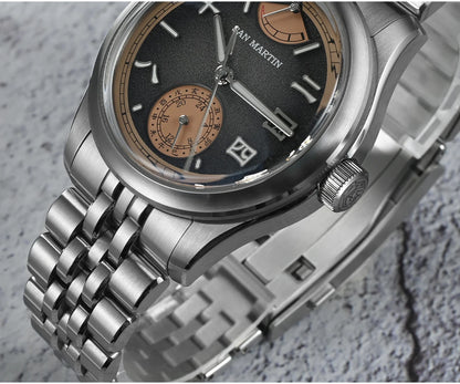 San Martin 39mm Miyota 9132 Power Reserve Display Men's Luxury Sport Watch Automatic Mechanical Waterproof Original Design SN0144