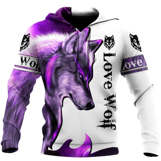 Fashion Autumn lion,wolf Hoodies White Tiger Skin 3D All Over Printed Mens Sweatshirt Unisex Zip Pullover Casual Jacket