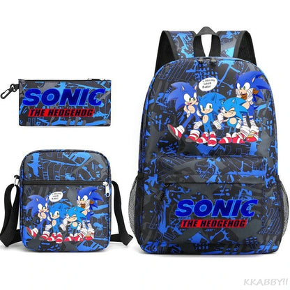 Sonic Backpacks Student School Bags for Teen Men Women Tote Bag Clutch Pocket Nylon Backpacks Travel Mochilas