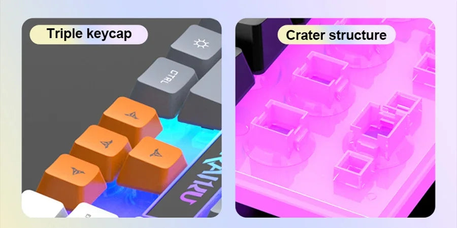 Einzelne Tastatur und Tastatur-Maus-Set RAIKU T26, dreifarbige Leuchttastatur, kabelgebundene mechanische Touch-Gaming-Maus-Tastatur-Kombination