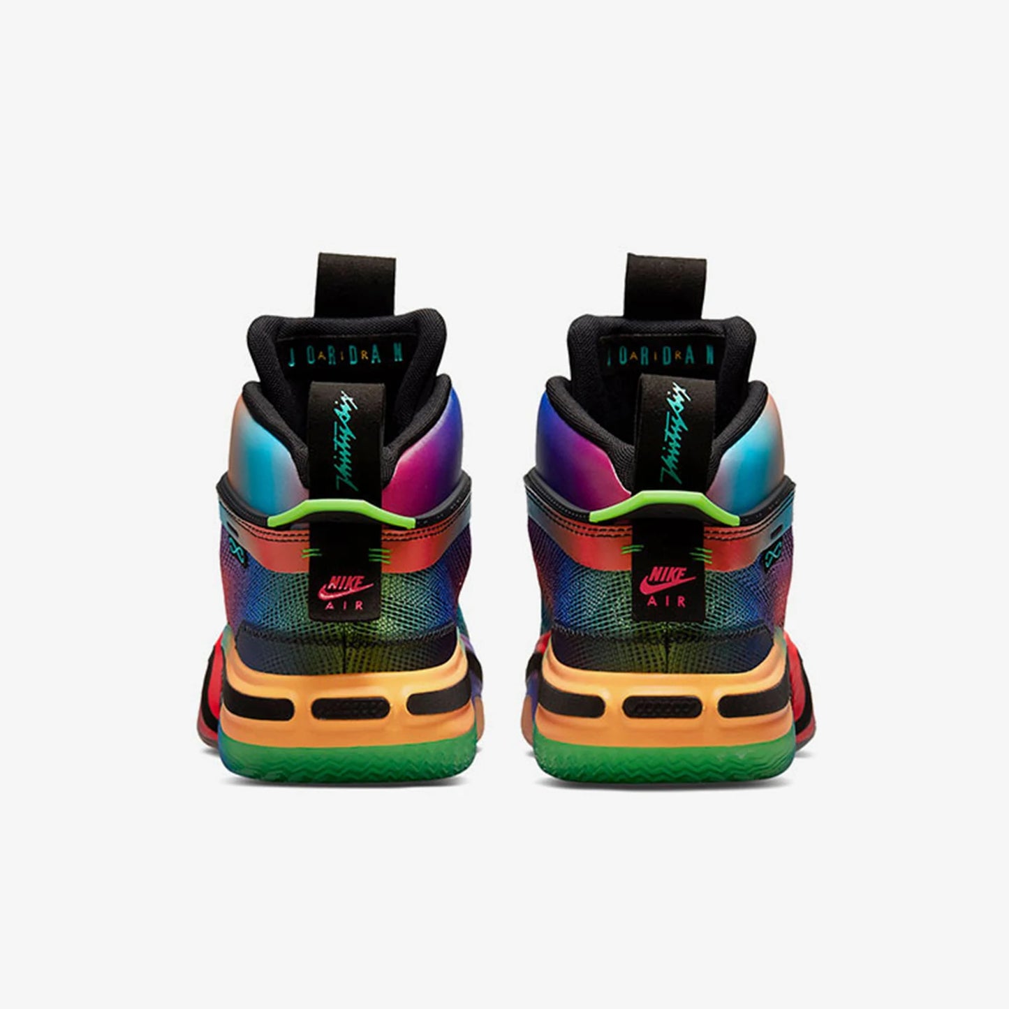 Nike Authentic Jordan Unisex Rainbow Mid-Top Durable Basketball Shoes DN4200-064