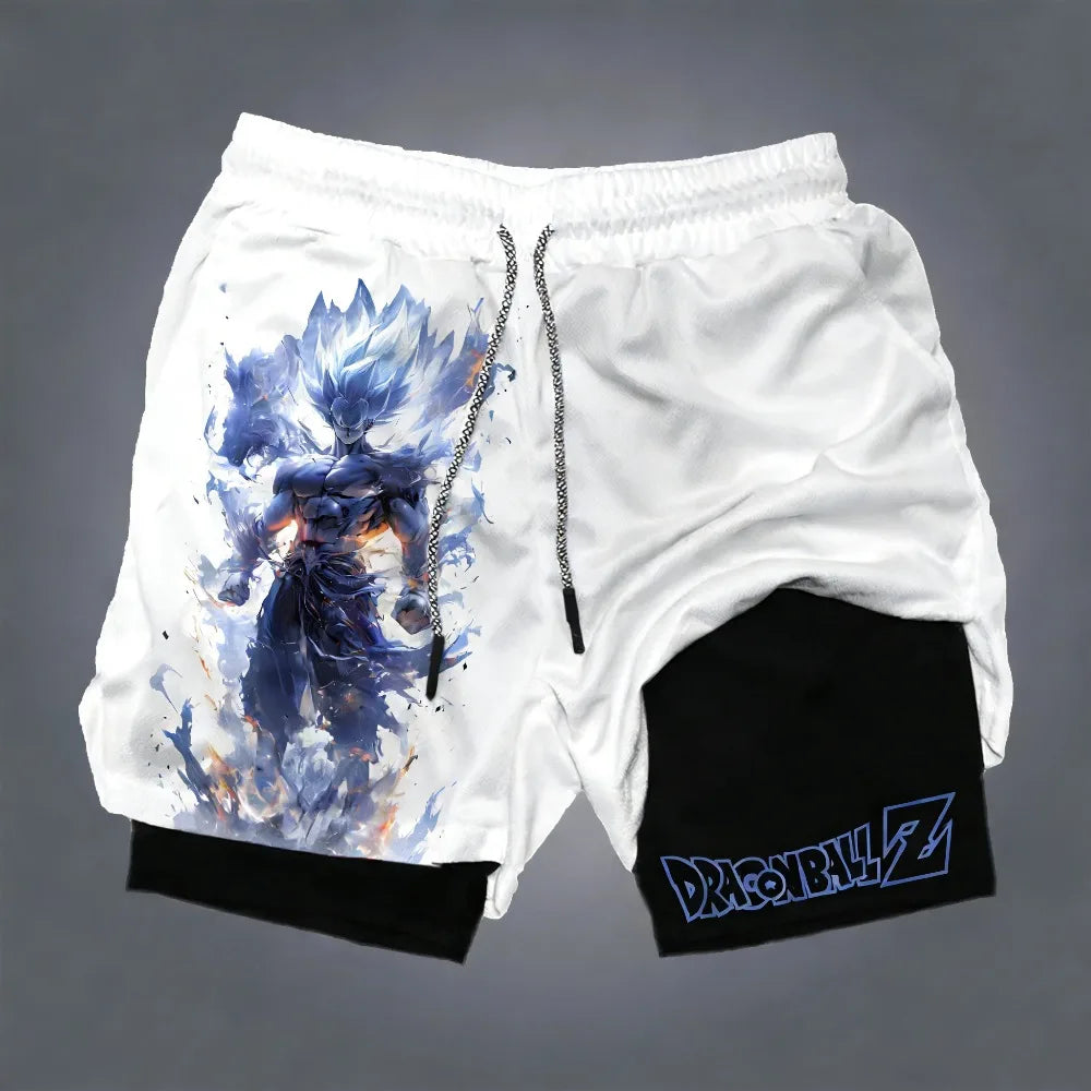 Dragon Ball Goku Unisex Harajuku Anime Printed 2026 Summer New Product Loose Sports Breathable Quick Drying Double Layer Shorts